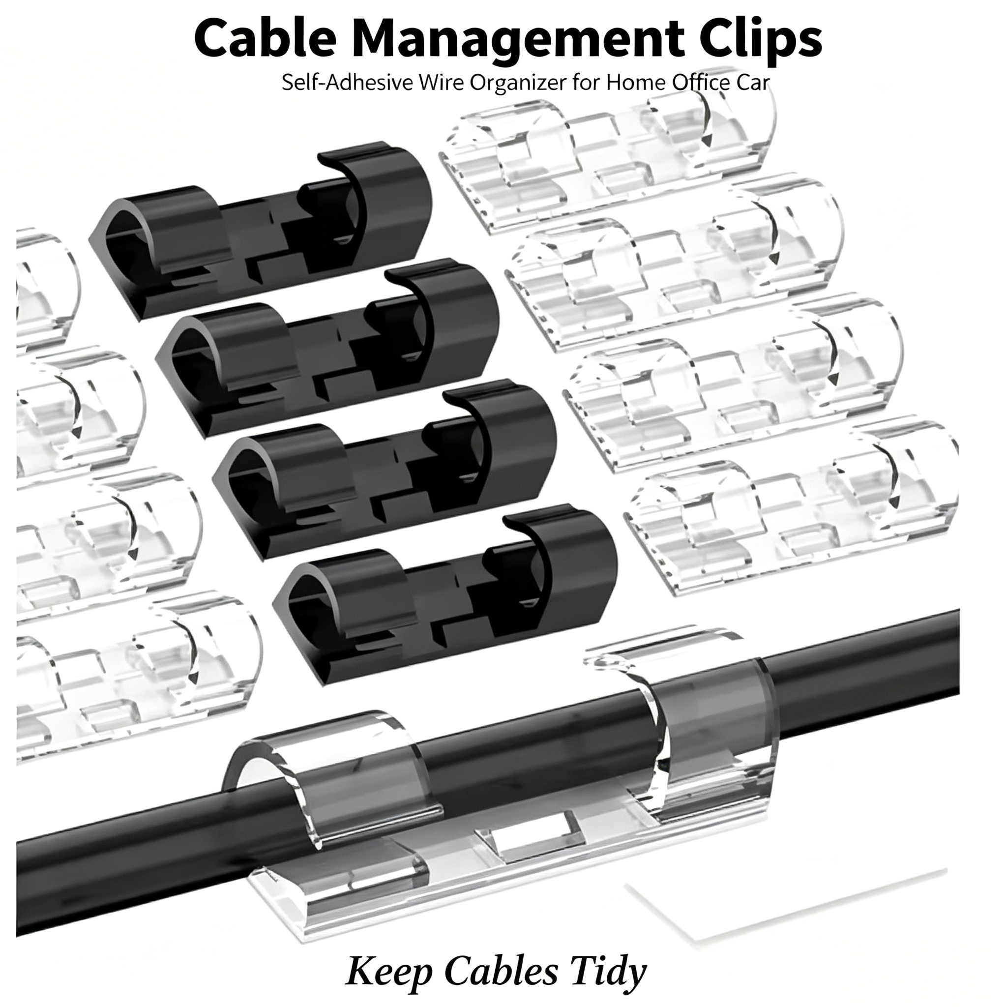 Desk Cable Clip - Cable Organizer Clips Cable Management Desktop