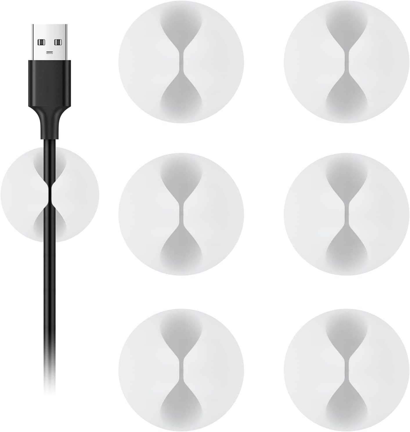 Desk Cable Clip - Cable Clips, 10 Pack White Cord