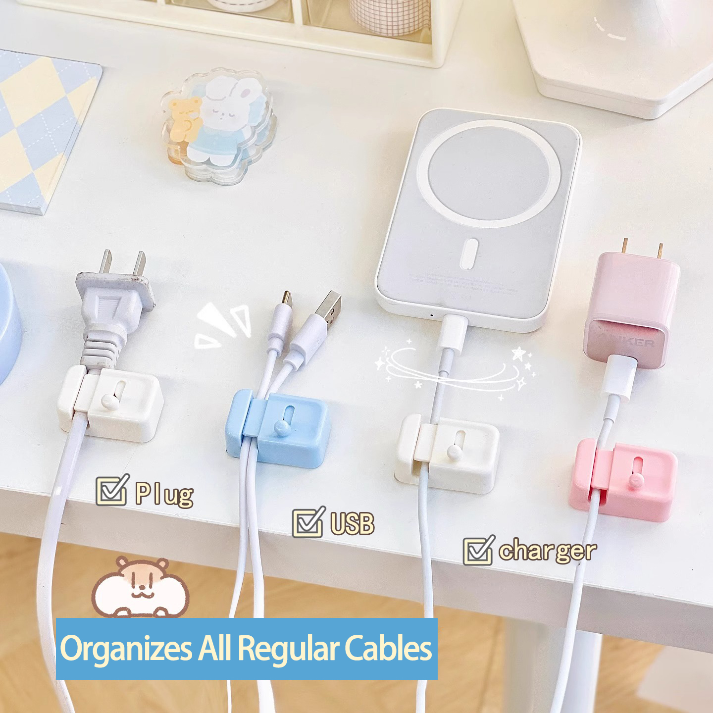 1/2/3Pcs Desk Cable Management - đánh giá và giá Desk Cable Clip