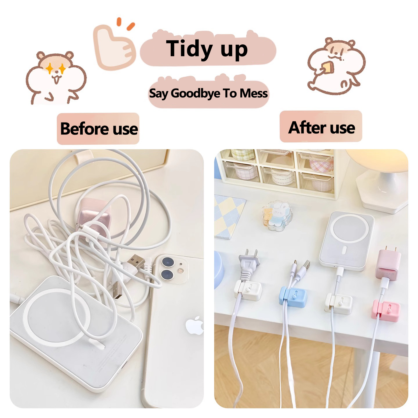 1/2/3Pcs Desk Cable Management - đánh giá và giá Desk Cable Clip