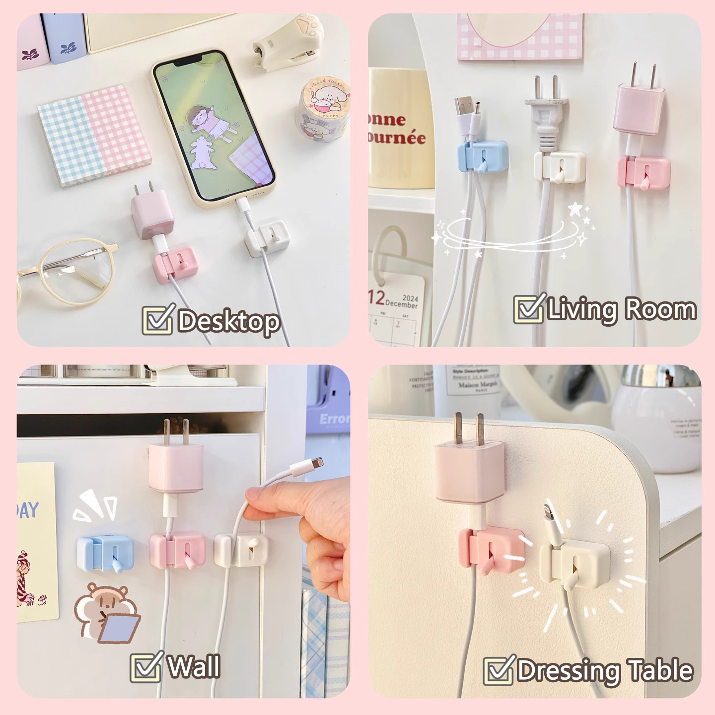 1/2/3Pcs Desk Cable Management - đánh giá và giá Desk Cable Clip